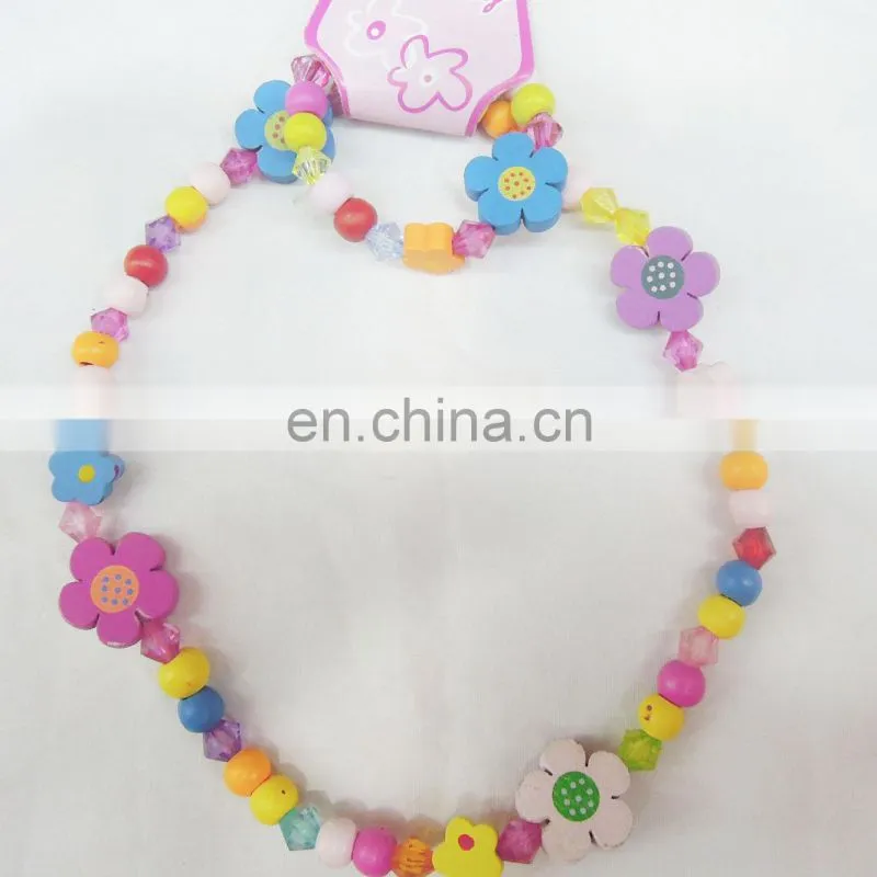Fashion cheap colorful necklace and bracelet jewelry set for children girls