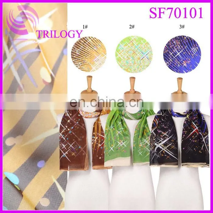 muslim scarf new design with chinese flower scarf pattern