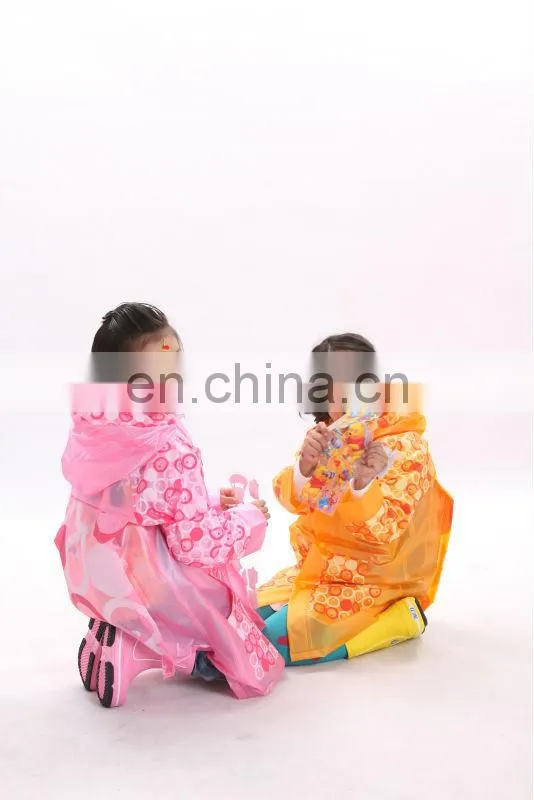 maiyu 2015 cute kids/children polyester raincoats