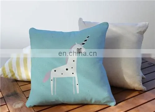 OEM Custom LOGO Colorful Cartoon Rainbow Unicorn Home Decor New Design Pillow Case Car Seat Cushion Cover