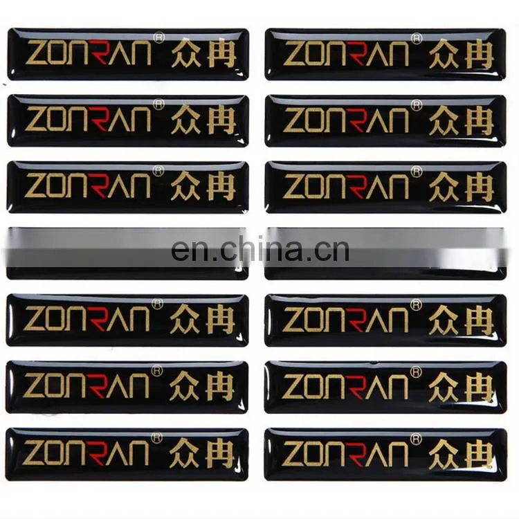 Factory specializing for crystal epoxy plastic sticker/self-adhesive PVC crystal Disu trademark