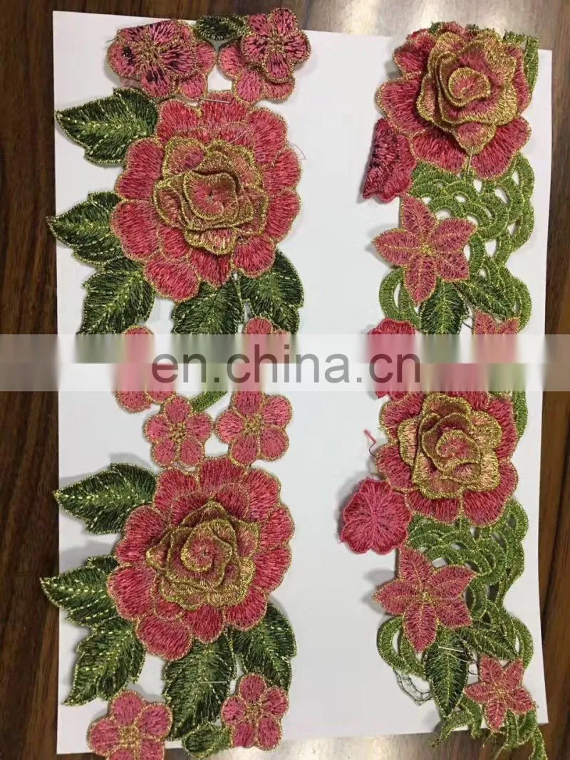 factory manufacture multicolor national style embroidery designs 3D flower lace