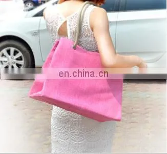 High Quality Grey Color Linen Personalized Office Ladies Bag Woman Shoulder Bag