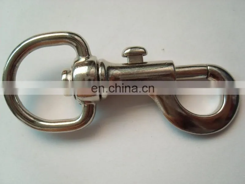 Wholesale metal large snap hook metal swivel eye clasp hook for dog collar