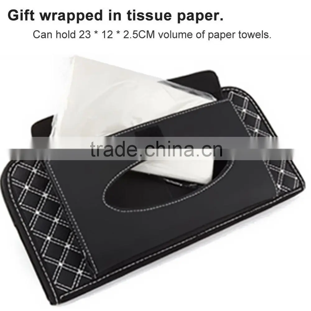 New Double-Deck Auto Car Visor CD/DVD Bag Storage Holder/Tissue Bag,Red+Black