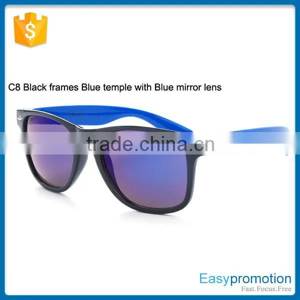 Best selling promotional two tone pc sunglasses with logo wholesale