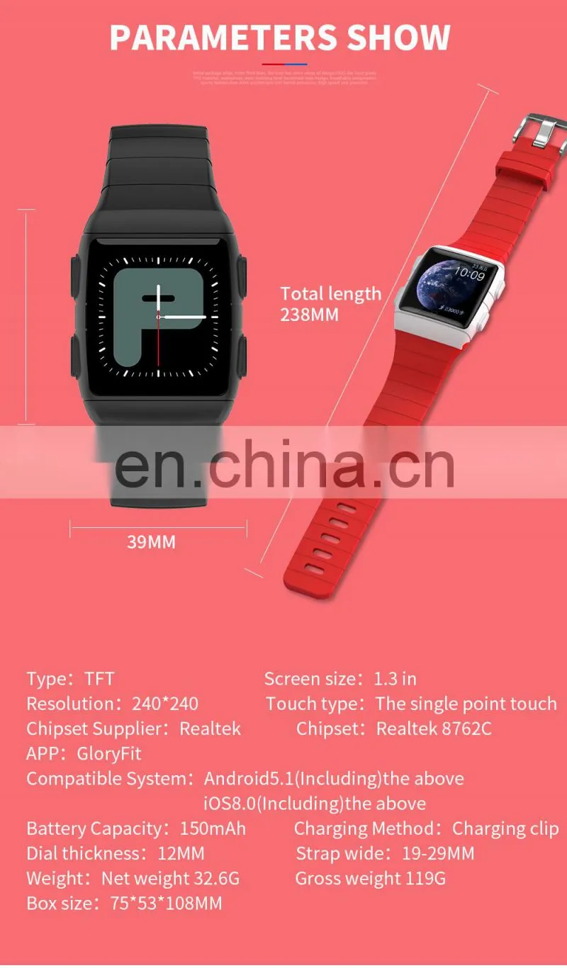 SANDA CR11 Full touch screen smart watch camera heart rate temperature luminous unisex sport Heart Rate Monitor Smart Watch Band