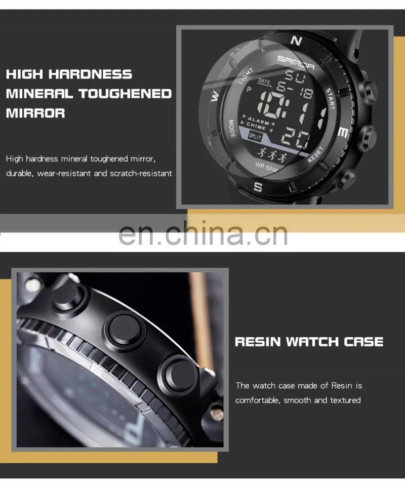SANDA 286 High quality led display boys wristwatch luminous chronograph waterproof sport watch digital men