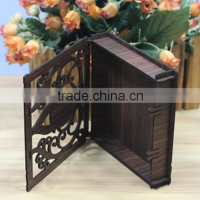 New design Material vintage style wedding invitation wooden box