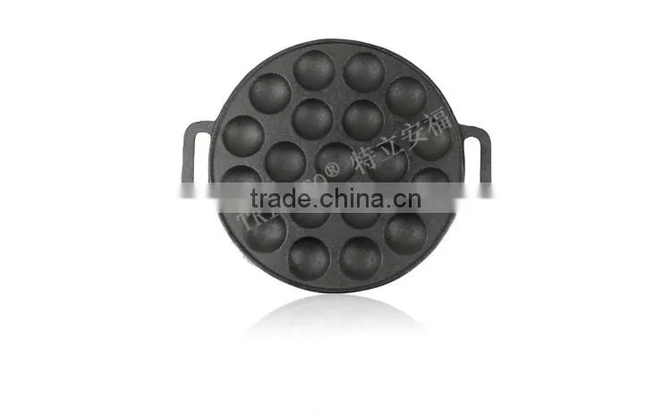 TRIONFO 19 holes cast iron double ears takoyaki pan