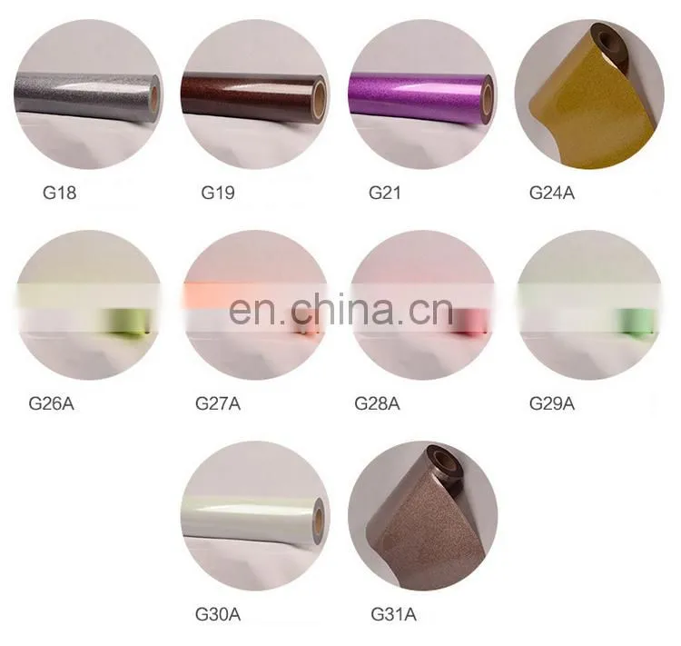 wholesale Korea best quality htv glitter film heat transfer glitter color vinyl rolls for t-shirt custom