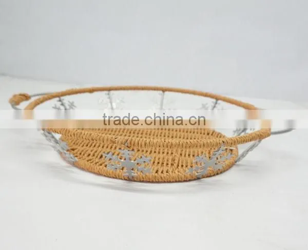 christmas paper string basket weave