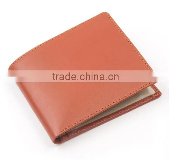 100% handmade bifold calf leather men wallet fashion genuine leather wallets