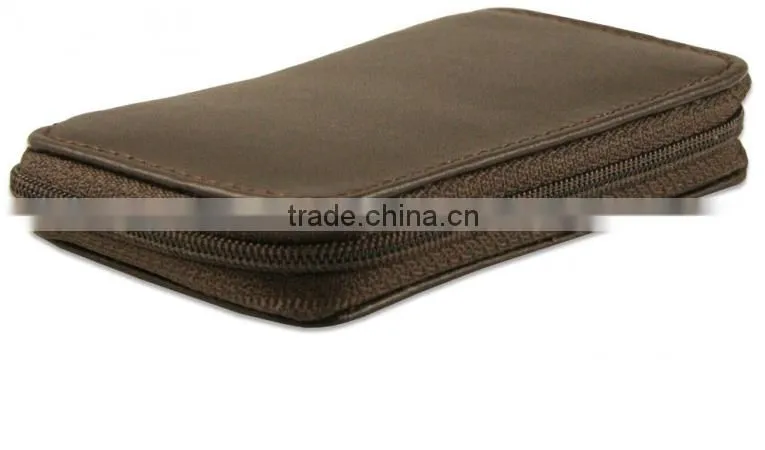 Genuine cowhide Leather Zipper Key Case with hooks