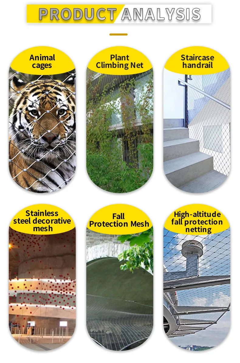 Zoo-specific Ecological Mesh/Tiger Enclosure Mesh/hand-woven Stainless Steel Rope Mesh Factory Direct Hot Sale