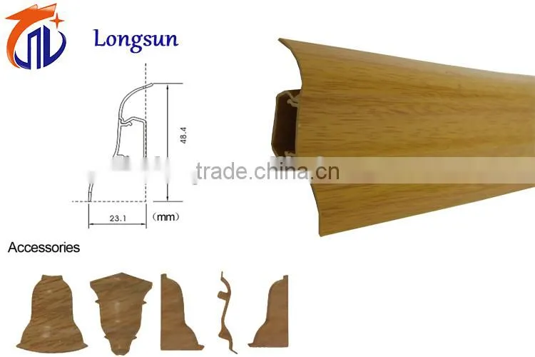 Not stainless steel skirting board, but plastic pvc skirting board