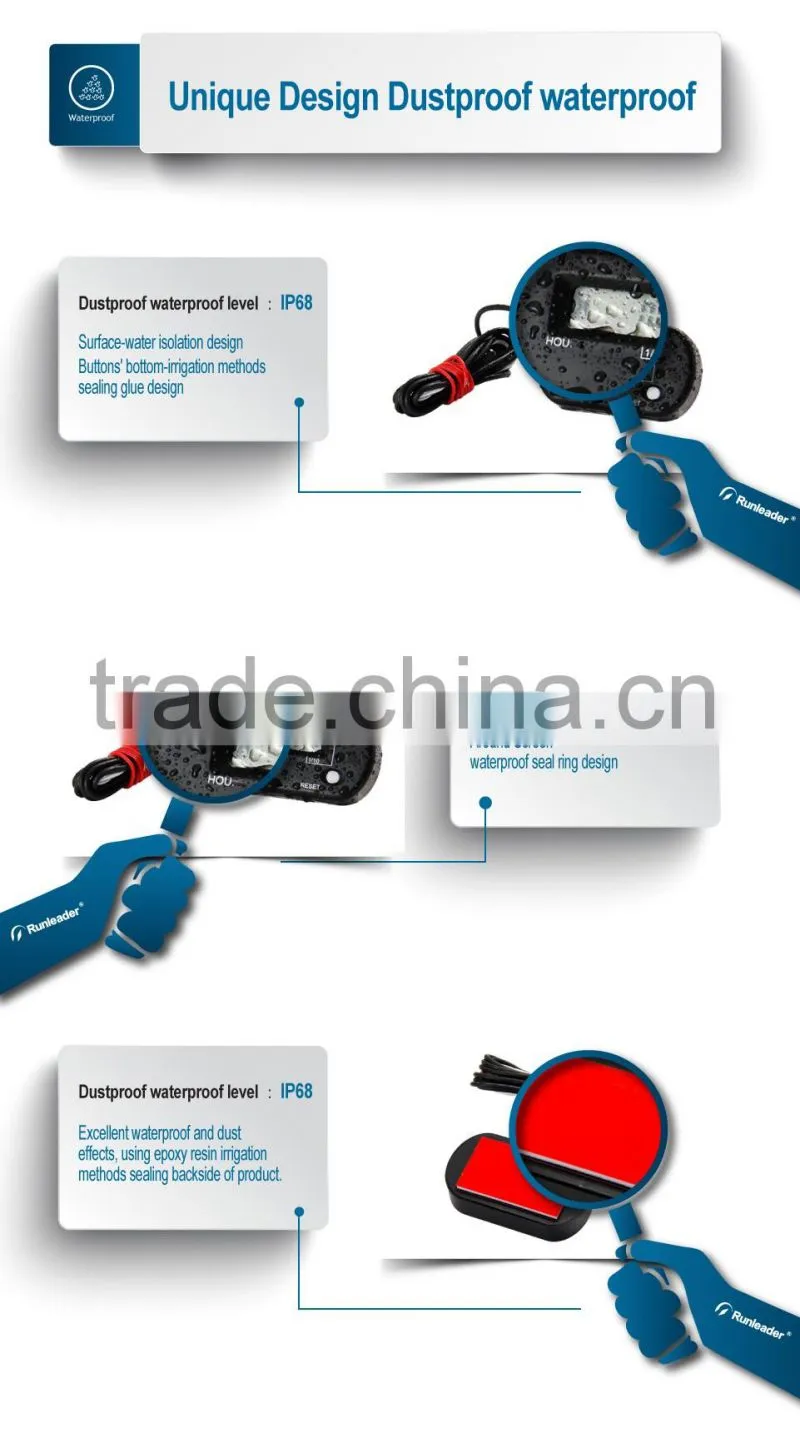 Resettable LCD gasoline inductive hour meter for Trencher motocross ATV lawn Mower transfer pump