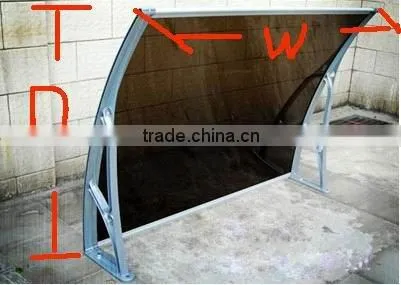 Awning with polycarbonate sheet