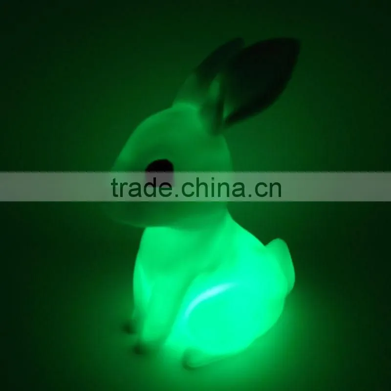 New Design Electronic Led Flashing Toy PVC Soft Rabbit For Promotion Gift