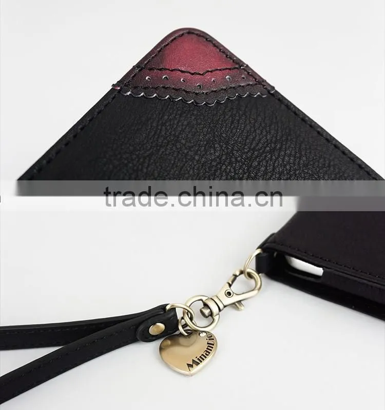 Premium PU Book Style Flip Cover Case with card slots for iPhone 6