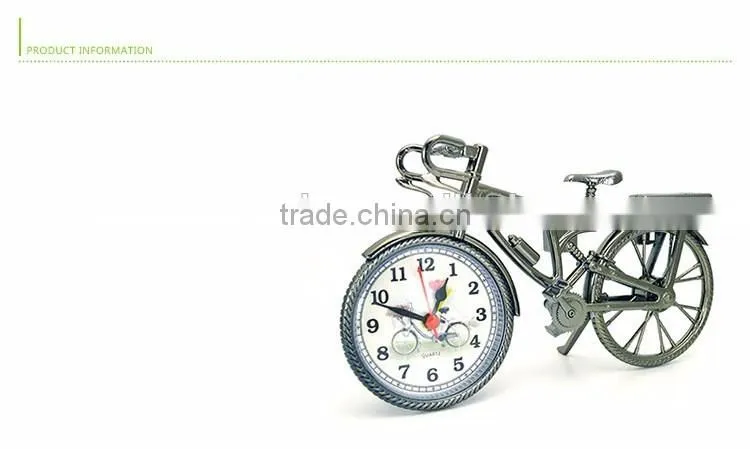 (hot) 2016 wholesale bedroom decoration bicycle desk clock, custom digital clock, time table alarm clock,