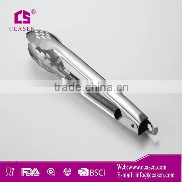 Kitchen promotional stainless steel oil strainer tongs serving tongs