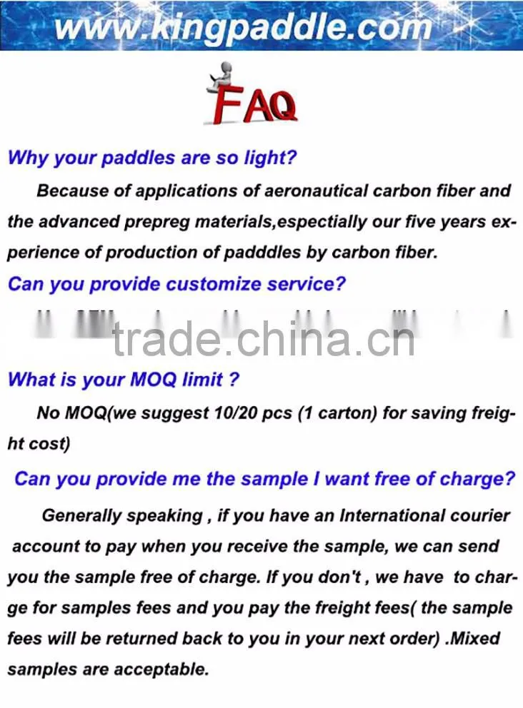 2016 new high quality and light weight greenland carbon fiber paddles
