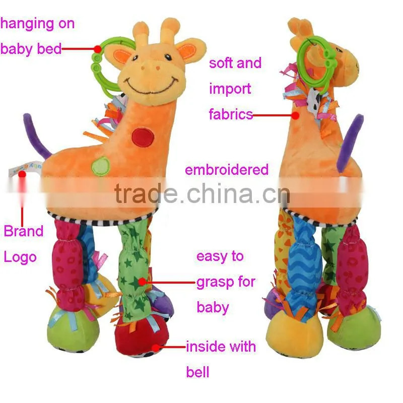 Sofe plush Giraffe design for baby bed hanging toy