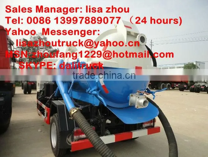 Dongfeng 5M3 sewage vaccum suction tank truck