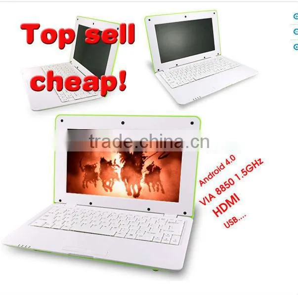 10" Inch Laptop Dual Core 1,5ghz Android Netbook Laptop 1GB RAM White PC