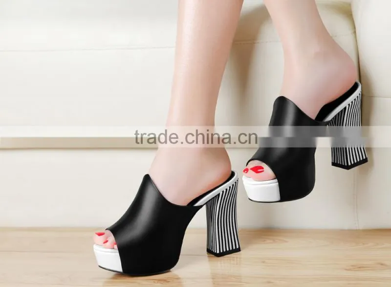 girls sebra-stripe latest high heel ladies dress shoes