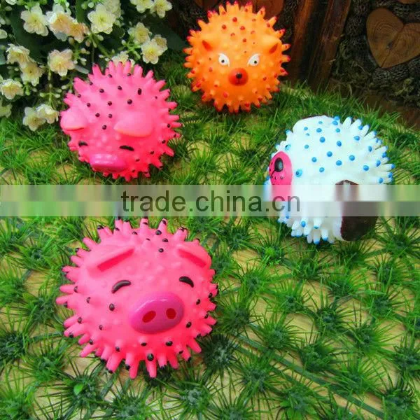 vinyl toy-8.5cm pink pig spikey ball