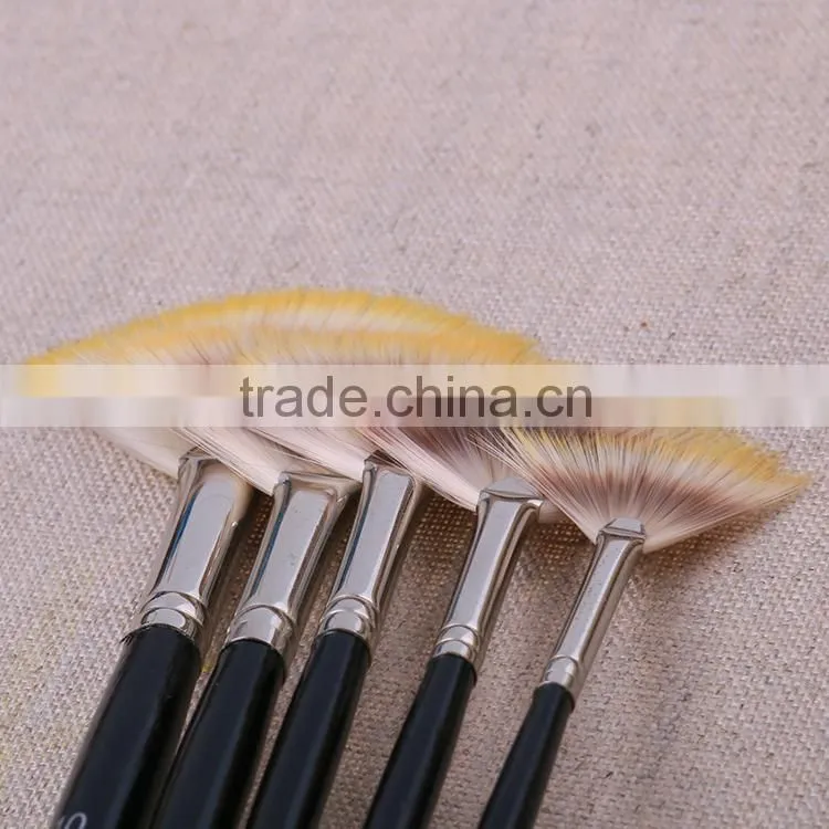 Wholesale 5pcs Set Fan Shape Wooden Handle Artsit Paint Brush