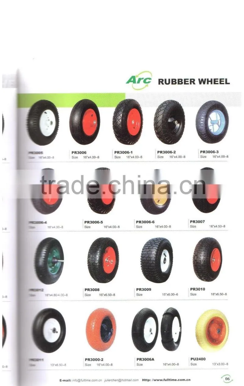 High Quality manufacturer rubber wheel barrow tire 350 8