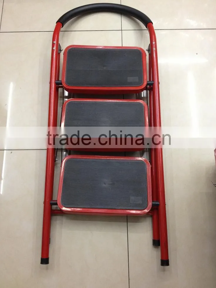 Household red ladders,Iron folding steps ladders,Home working ladders,Insulation ladders
