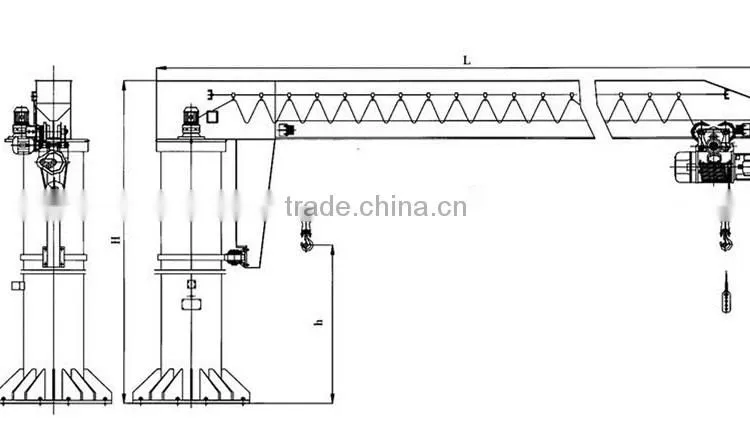 hot sale column type slewing crane