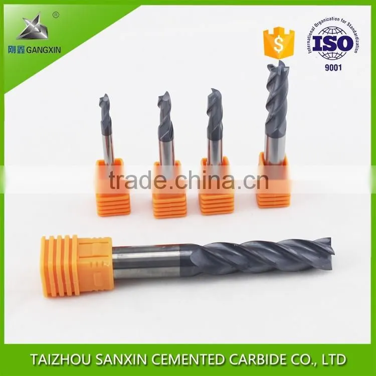Good quality wholesale 4 flutes, HRC 50, 60 tungsten carbide milling cutter for cutting tools