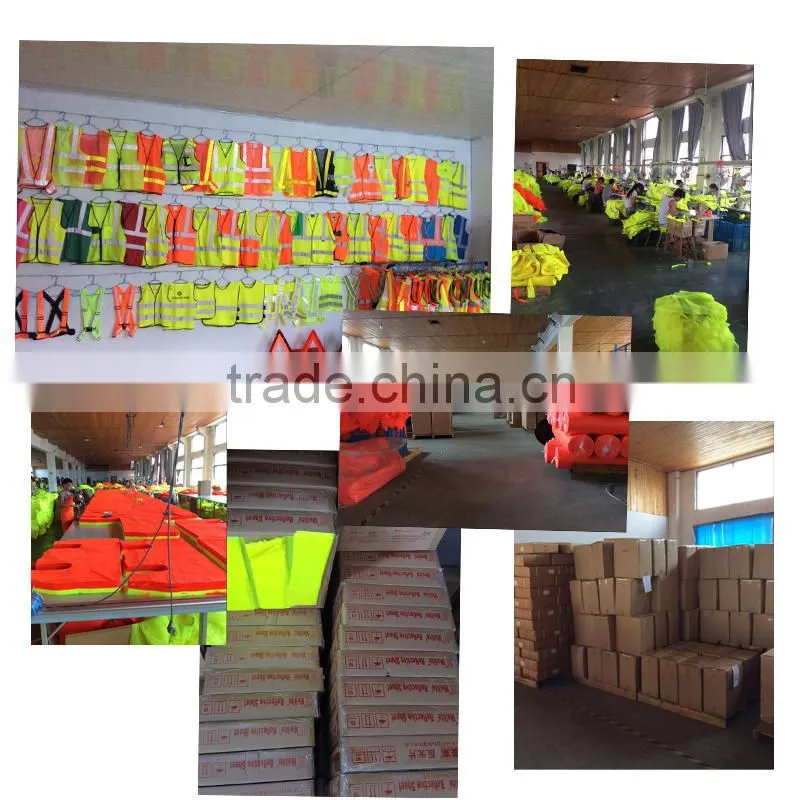 EN20471 high visibility fluorescent color reflective safety jacket