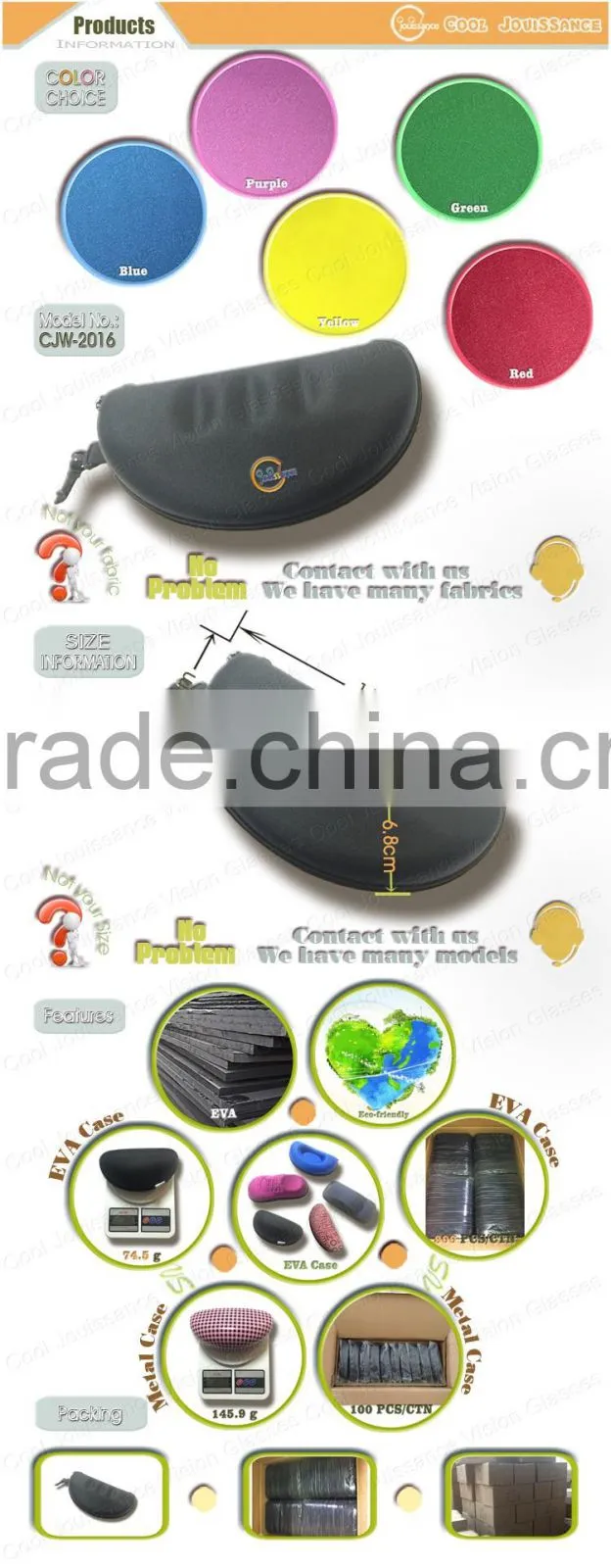 Beautiful eyeglasses case customized free sample carton shape glasses case