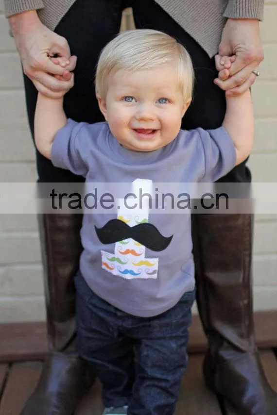 Baby boys organic cotton t shirts Design of beard wholesale