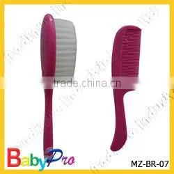 Hot Sale Pink And White Baby Comb And Brush Set