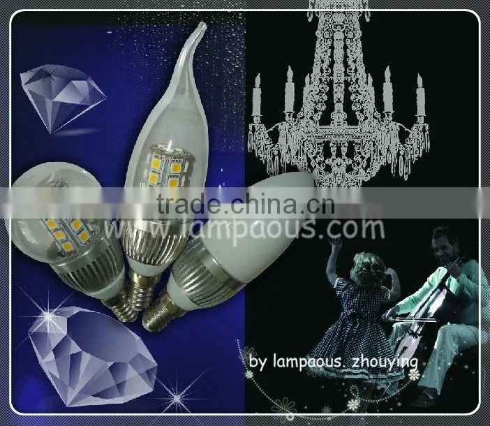 3W 6W E12 White LED Candle Lights