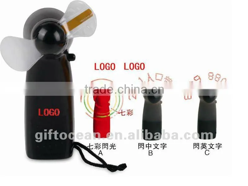 portable colorful light circle mini fan