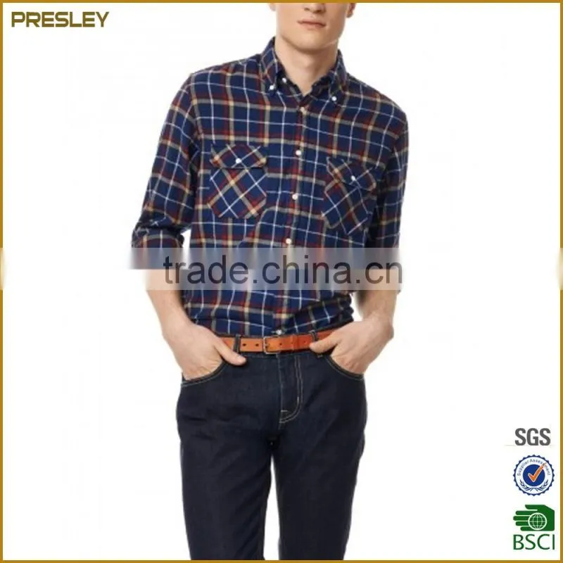 2016 custom made hot sale yarn dyed fashion casual men half sleeve shirts