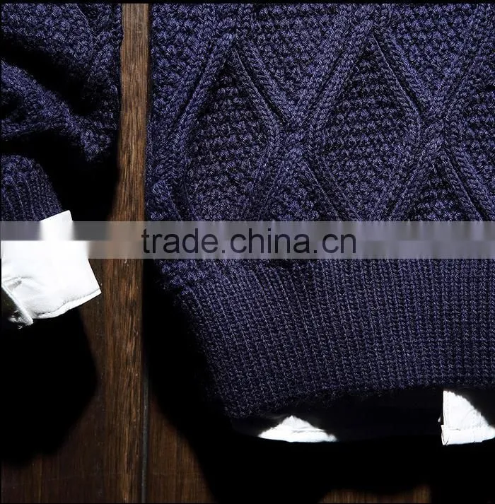 Fashion Leisure European style Men's long-sleeved sweater for cream colored cotton sweaters