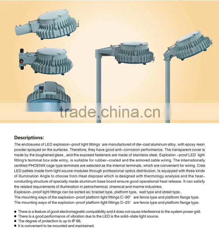 Hot Sale Zone 1 Explosion Proof LED90W/120W/160W Light Fittings