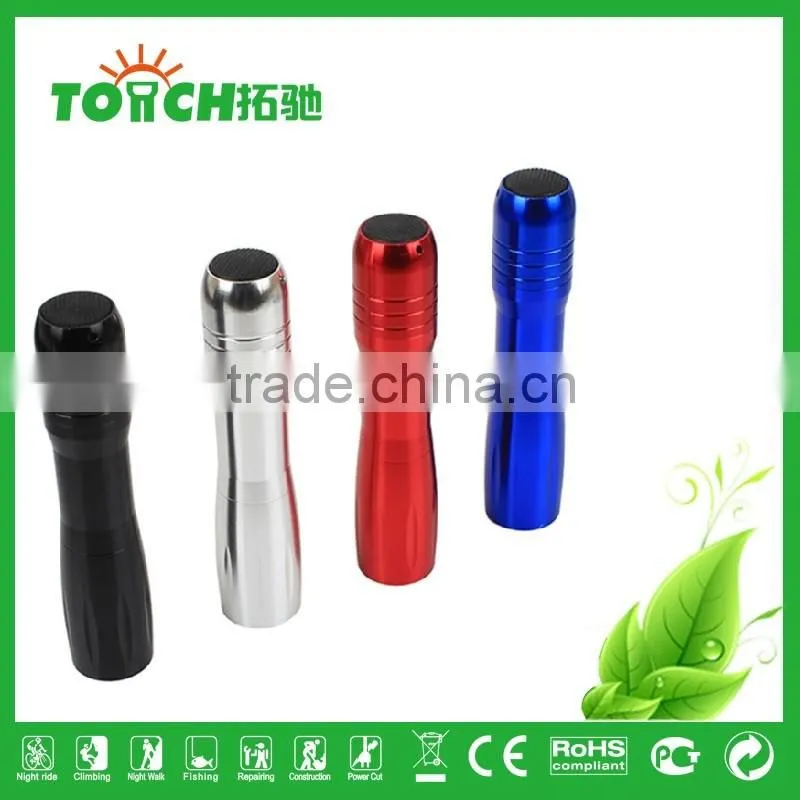 1.5v AA Battery led lamp super bight flashlight 4 colors self defense for hiking