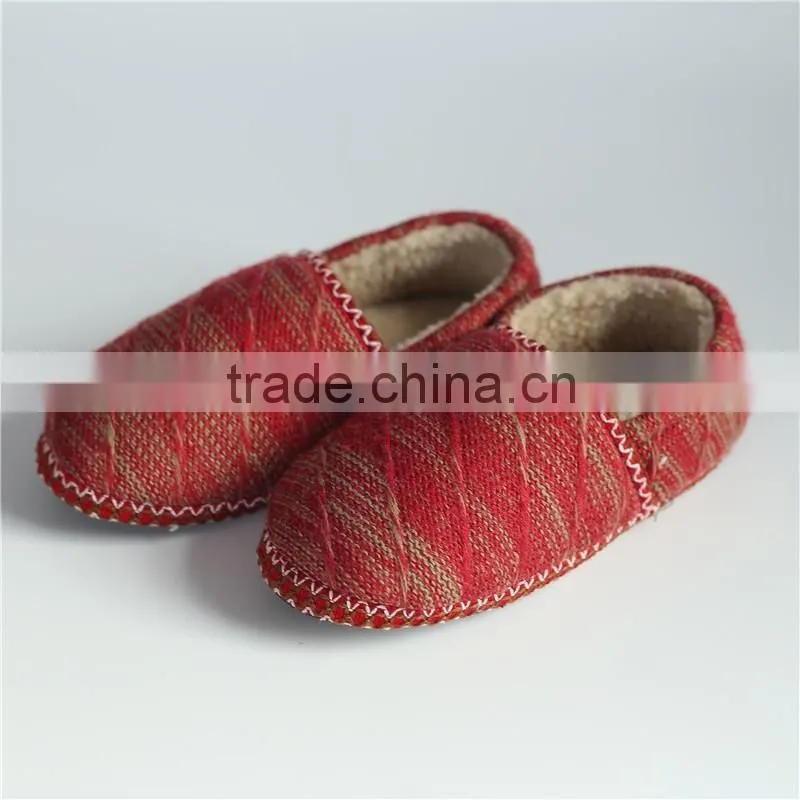 Premium quality lady knitted indoor slipper with shoelace