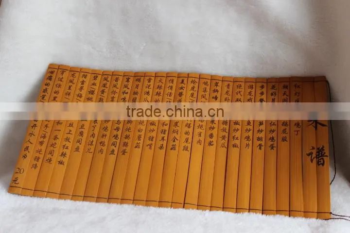 Traditional custom design bamboo menu