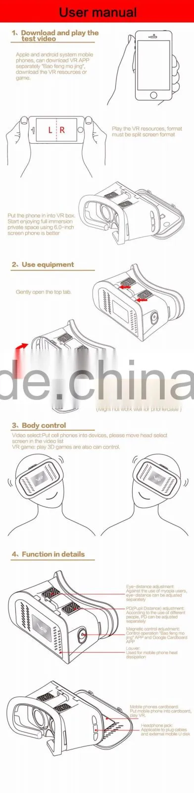 Newest technology 3D vr glasses magic game movie virtual reality box